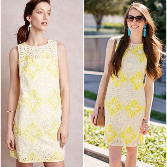 Anthropologie Weston Lemon Lace Shift NWT Size Medium